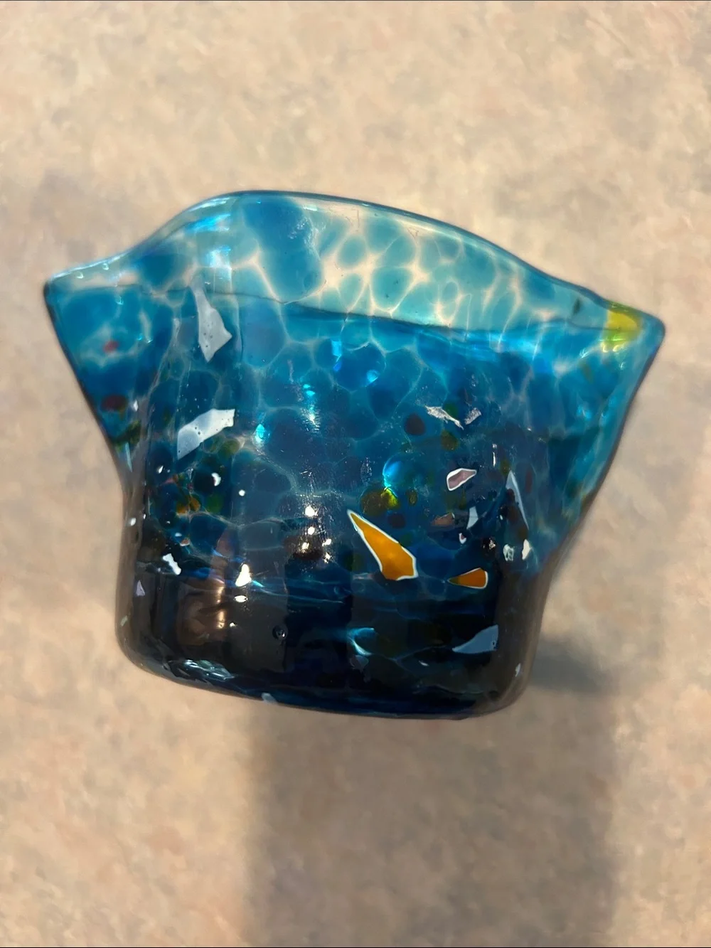 Two hand blown collectors item vases